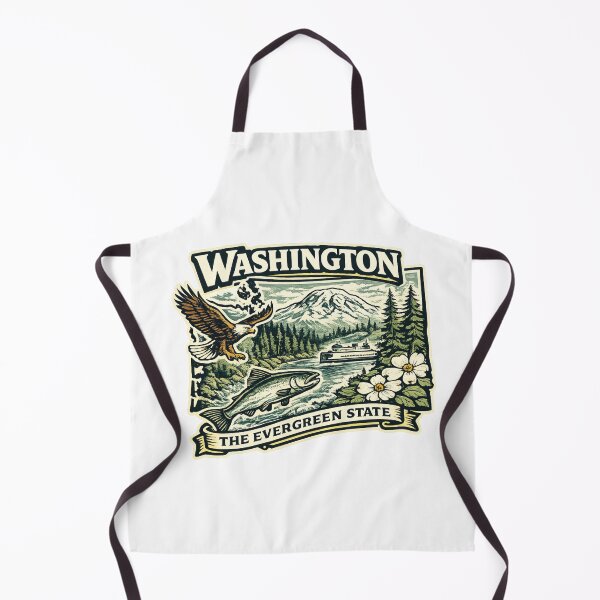 Item preview, Retro Washington State Silhouette Logo designed and sold by Thehatinthecat.