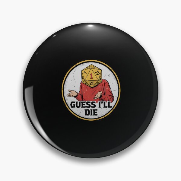 Item preview, Guess Ill Die Retro Style Nat 1 RPG Dice Design designed and sold by Fenay Designs.