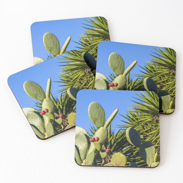 Item preview, Desert Cactus and Agave Plant Scene Under Bright Blue Sky With Green Succulents designed and sold by Nmallia.