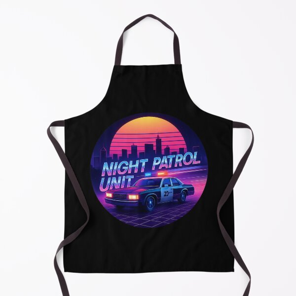 Item preview, Night Patrol Unit - Circular Synthwave Police Car Neon Sunset designed and sold by MKreative Studio.