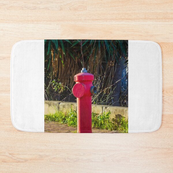 Item preview, Red Fire Hydrant Stands Boldly On City Sidewalk Against Gray Wall, Creating Striking Urban Contrast designed and sold by Nmallia.