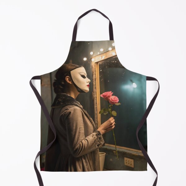Item preview, Masked woman art – Dark pink aesthetic and mirror reflection designed and sold by Schoenenwald - Illustrations Uniques et Originales.