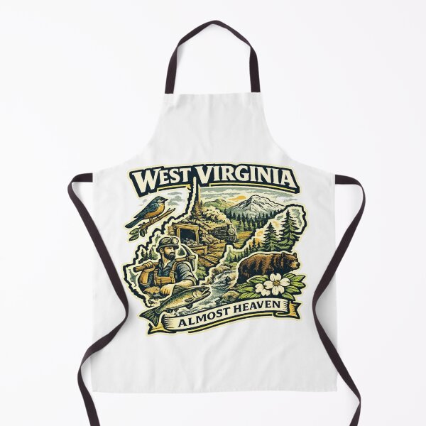 Item preview, West Virginia Vintage State Outline Logo – Almost Heaven Mountain State Retro T-Shirt Design designed and sold by Thehatinthecat.