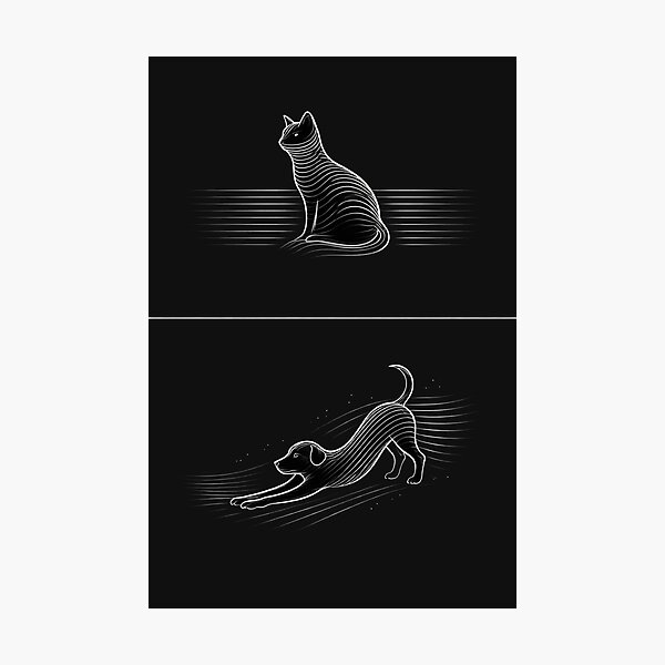 Item preview, Minimal Cat Dog Line Art T-Shirt – Modern Pet Outline Tee designed and sold by KDesignCrafts.