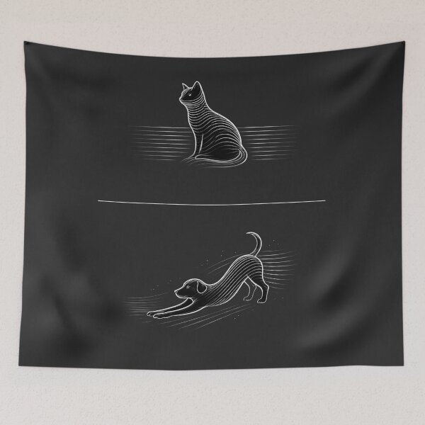 Item preview, Minimal Cat Dog Line Art T-Shirt – Modern Pet Outline Tee designed and sold by KDesignCrafts.