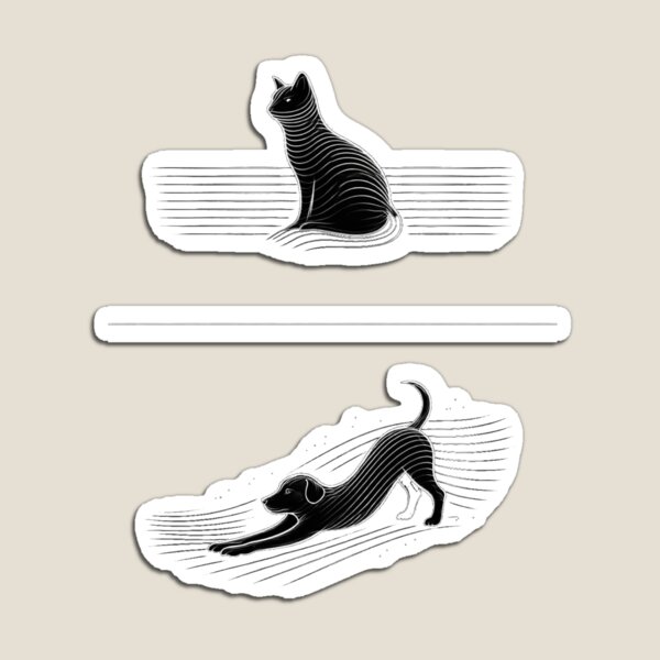 Item preview, Minimal Cat Dog Line Art T-Shirt – Modern Pet Outline Tee designed and sold by KDesignCrafts.
