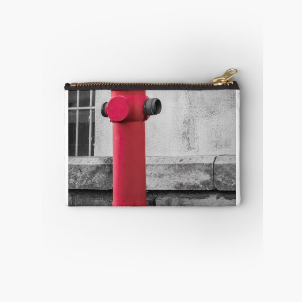 Item preview, Red Fire Hydrant Stands Boldly On City Sidewalk Against Gray Wall, Creating Striking Urban Contrast designed and sold by Nmallia.