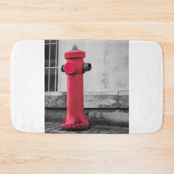 Item preview, Red Fire Hydrant Stands Boldly On City Sidewalk Against Gray Wall, Creating Striking Urban Contrast designed and sold by Nmallia.