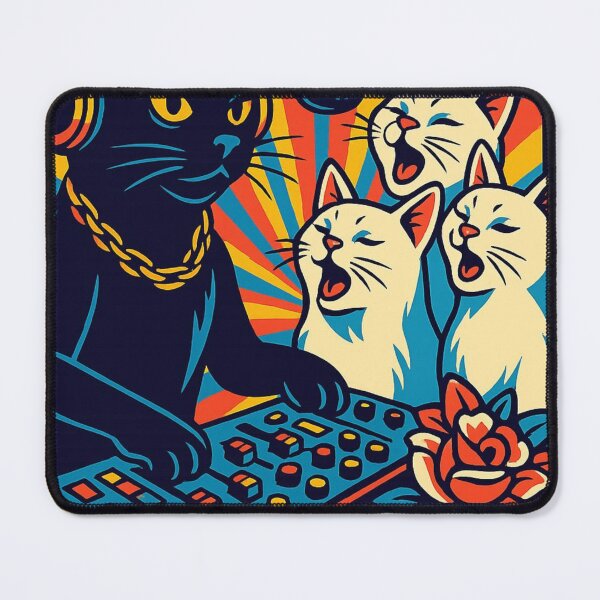 Artikelvorschau, DJ Cat – Seine Beats sind atemberaubend | Retro Cat Music Art entworfen und verkauft von ARTGENERATESART.