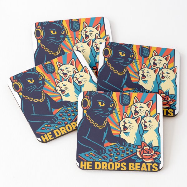 Artikelvorschau, DJ Cat – Seine Beats sind atemberaubend | Retro Cat Music Art entworfen und verkauft von ARTGENERATESART.