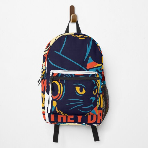 Item preview, DJ Cat - He Drops Beats They Drop Jaws | Retro Cat Music Art designed and sold by ARTGENERATESART.