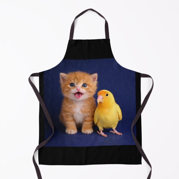 Item preview, The Sunshine Duo Ginger Kitten & Yellow Lovebird designed and sold by Dreamy Armine Art.