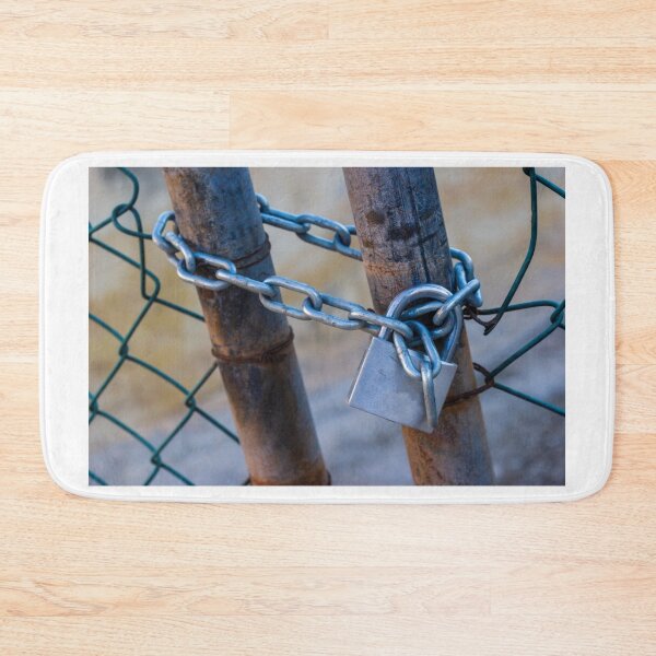 Item preview, Rusty Gate Chain And Padlock Securing A Chain-Link Fence For Security designed and sold by Nmallia.