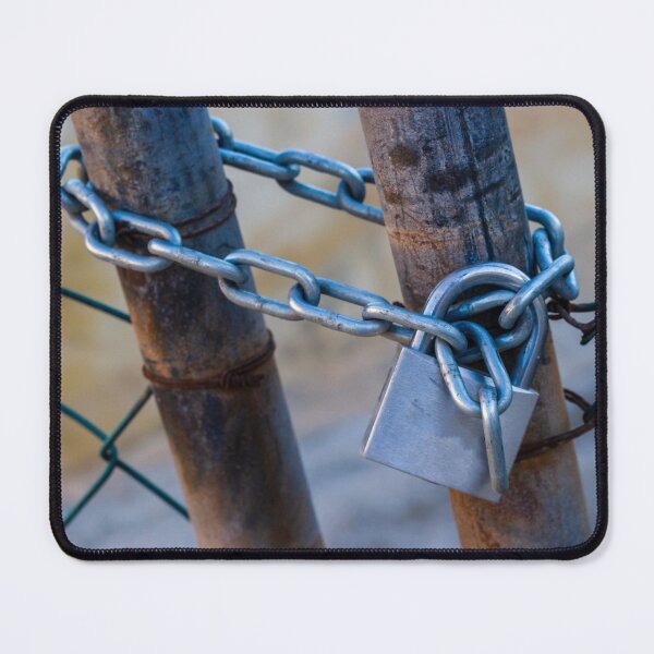 Item preview, Rusty Gate Chain And Padlock Securing A Chain-Link Fence For Security designed and sold by Nmallia.