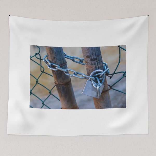 Item preview, Rusty Gate Chain And Padlock Securing A Chain-Link Fence For Security designed and sold by Nmallia.