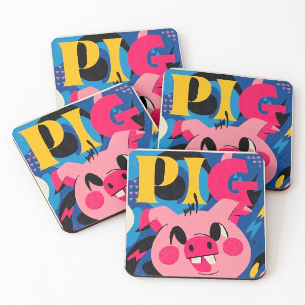 Item preview, Colorful Cartoon Pig Artwork designed and sold by lautir.