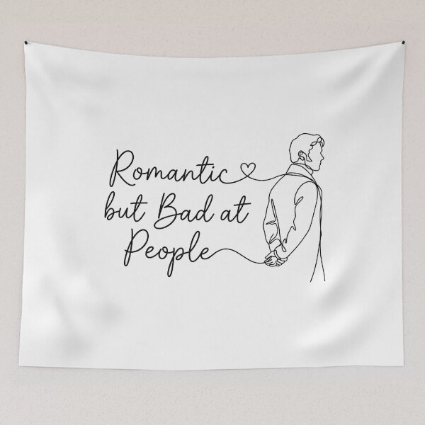 Item preview, Romantic But Bad At People Mr Darcy Line Art Pride And Prejudice designed and sold by Fenay Designs.