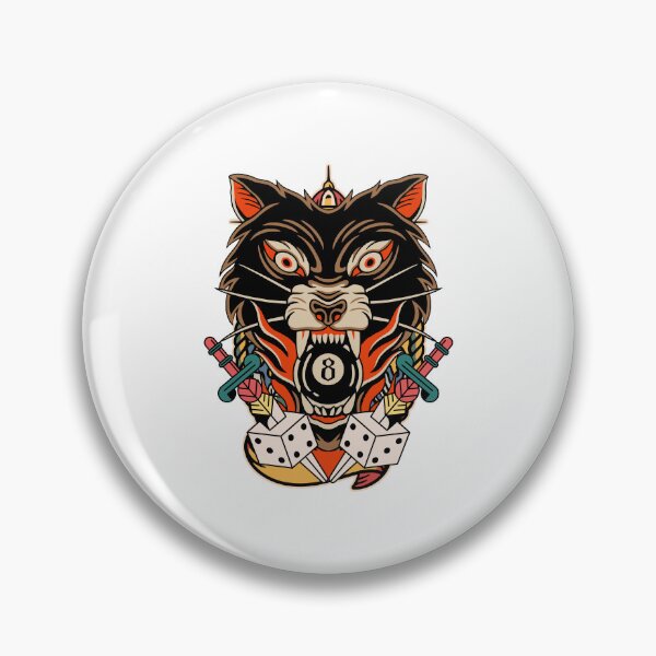 Item preview, Wolf 8 Ball Tattoo Street Art Design designed and sold by yuki-hana.