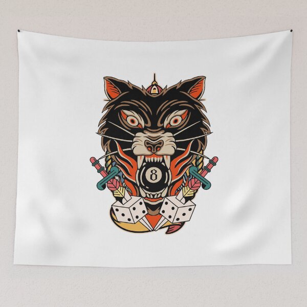 Item preview, Wolf 8 Ball Tattoo Street Art Design designed and sold by yuki-hana.