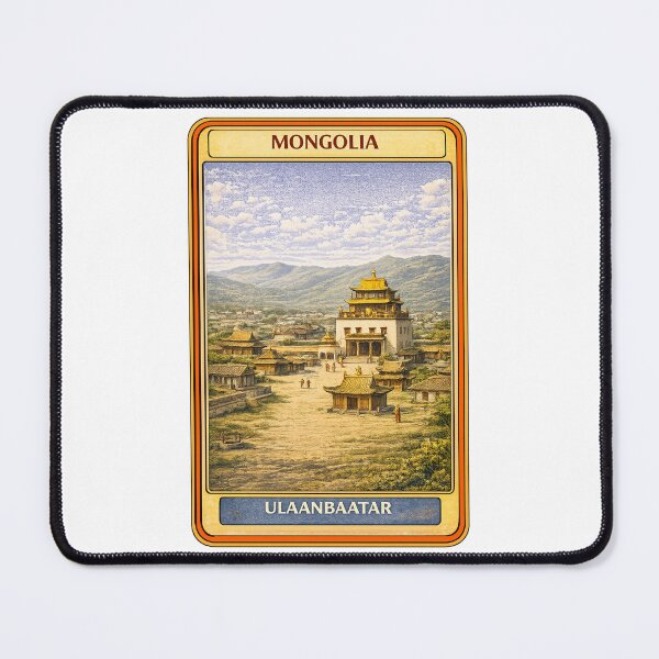 Item preview, Vintage Ulaanbaatar Mongolia Travel Poster – Retro Souvenir Art designed and sold by CLOUTKULT.