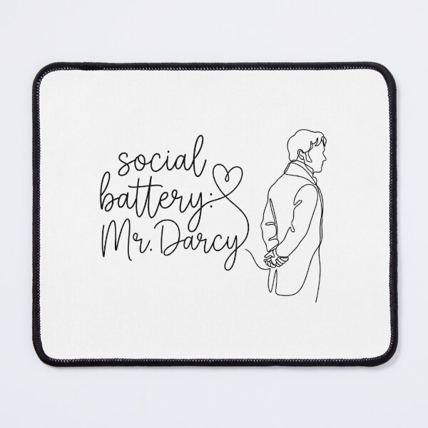 Item preview, Social Battery Mr Darcy Line Art Funny Introvert Pride And Prejudice designed and sold by Fenay Designs.
