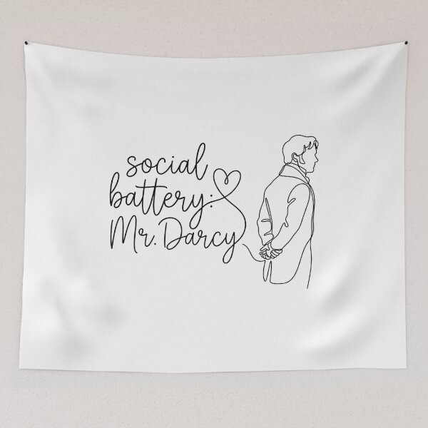 Item preview, Social Battery Mr Darcy Line Art Funny Introvert Pride And Prejudice designed and sold by Fenay Designs.