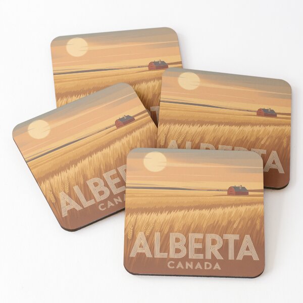 Item preview, Alberta Canada Prairie Sunset Vintage Travel Poster – Retro Wheat Field Art designed and sold by Timeless Design.