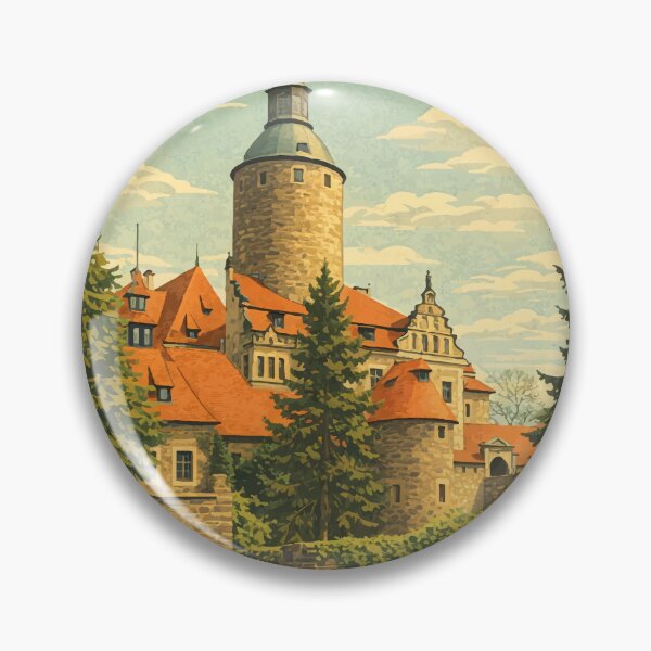 Artikelvorschau, Eingang zur Burg Czocha – Illustration einer mittelalterlichen polnischen Festung entworfen und verkauft von darekkocurek.