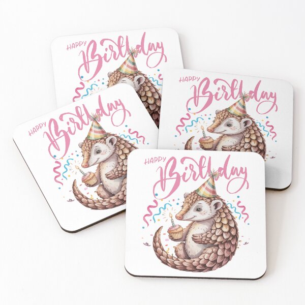 Item preview, Birthday Pangolin designed and sold by JessArty ⭐⭐⭐⭐⭐.