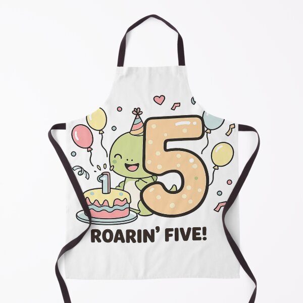Item preview, Roarin’ Five Cute Dinosaur 5th Birthday Design with Cake and Balloons designed and sold by MeeraArts&Crafts.