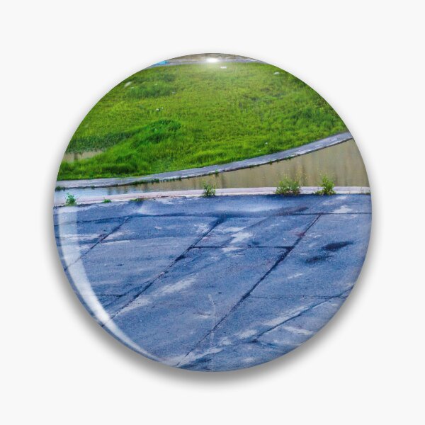 Item preview, Abandoned Parking Lot With Circular Green Island And Wet Paved Surface For Stock Use designed and sold by Nmallia.