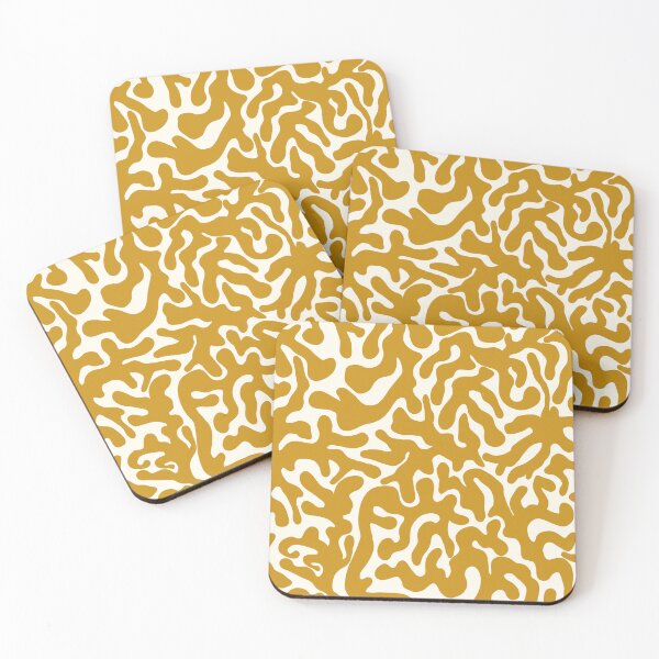 Item preview,  Yellow Ochre Organic Shapes Camouflage Abstract Pattern designed and sold by artievarudzite.