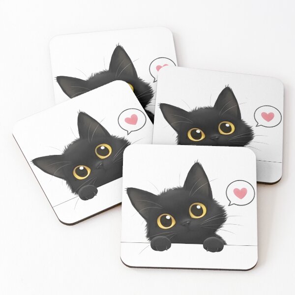 Item preview, Heart Eyed Black Kitten designed and sold by Ousuke ARTs.