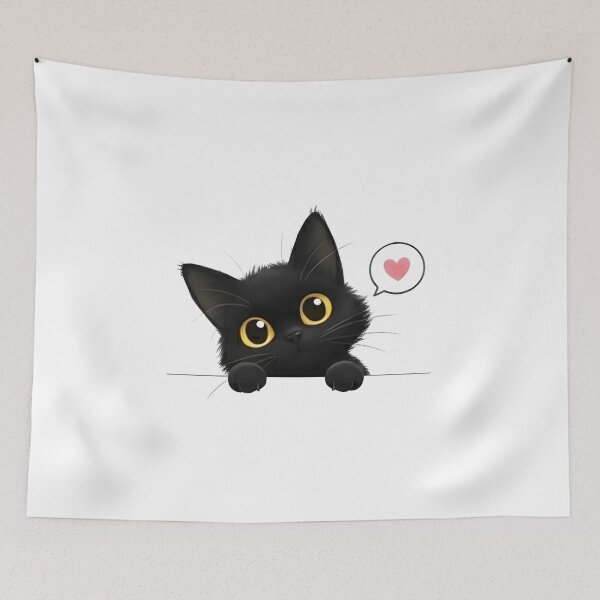 Item preview, Heart Eyed Black Kitten designed and sold by Ousuke ARTs.
