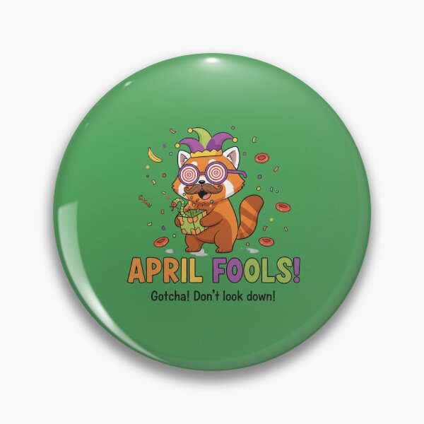 Item preview, Gotcha! Don’t Look Down: Funny April Fools Red Panda designed and sold by InkWeaveShop.