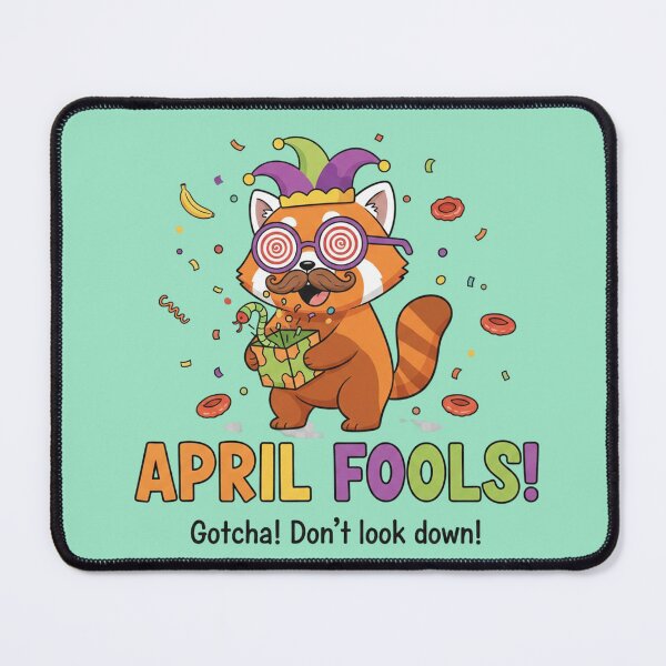 Item preview, Gotcha! Don’t Look Down: Funny April Fools Red Panda designed and sold by InkWeaveShop.