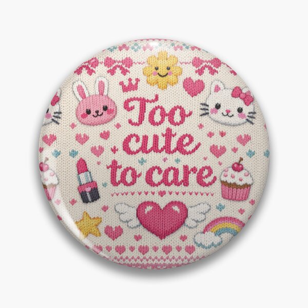 Item preview, Too cute to care Kawaii knitting pattern design designed and sold by Mauswohn.