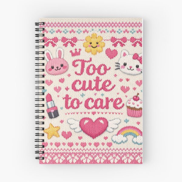 Item preview, Too cute to care Kawaii knitting pattern design designed and sold by Mauswohn.