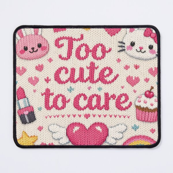 Item preview, Too cute to care Kawaii knitting pattern design designed and sold by Mauswohn.