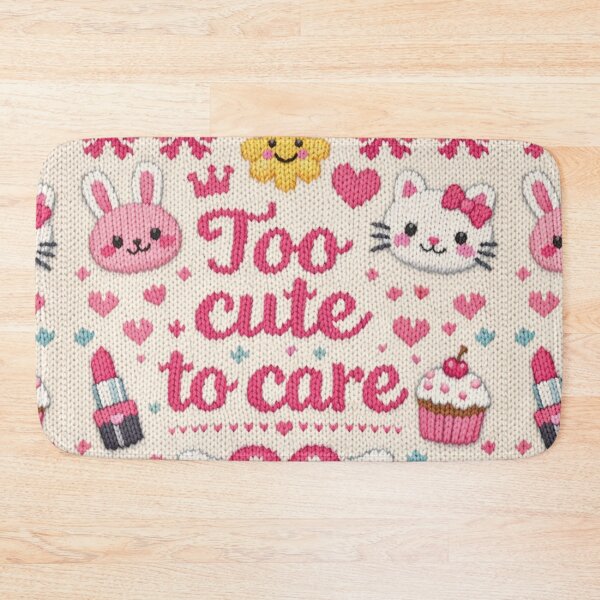 Item preview, Too cute to care Kawaii knitting pattern design designed and sold by Mauswohn.