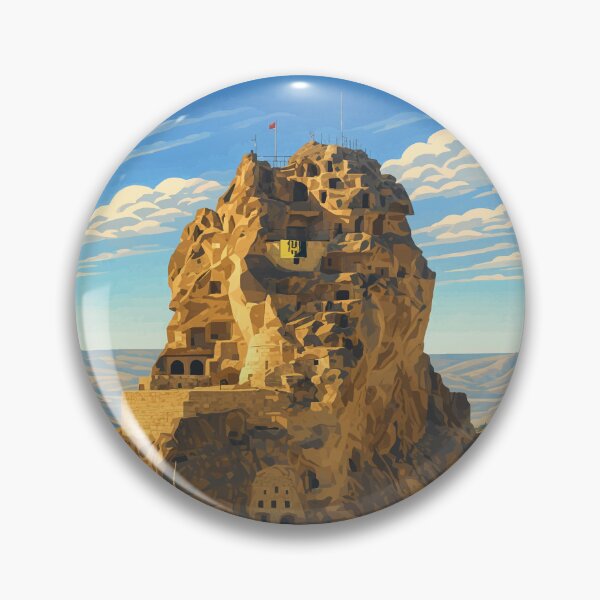 Item preview, Rock Fortress in Cappadocia – Ancient Turkey Landscape Illustration designed and sold by darekkocurek.