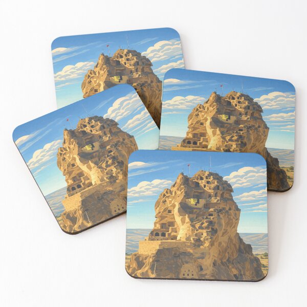 Item preview, Rock Fortress in Cappadocia – Ancient Turkey Landscape Illustration designed and sold by darekkocurek.