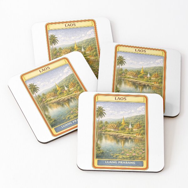 Item preview, Vintage Luang Prabang Laos Poster - Retro Trading Card designed and sold by CLOUTKULT.