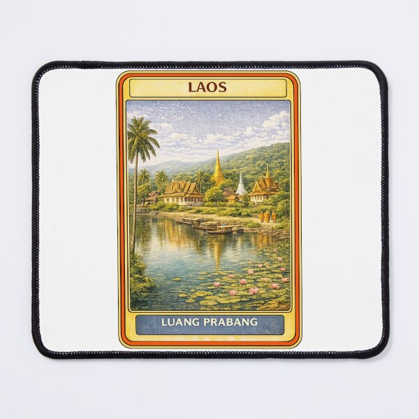 Item preview, Vintage Luang Prabang Laos Poster - Retro Trading Card designed and sold by CLOUTKULT.