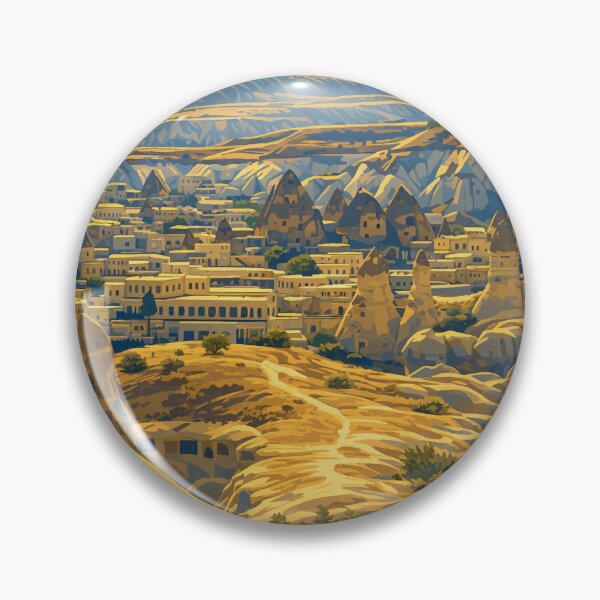 Item preview, Cappadocia Landscape – Fairy Chimneys & Mountain View Illustration designed and sold by darekkocurek.