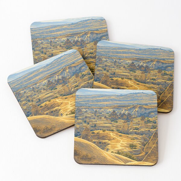 Item preview, Cappadocia Landscape – Fairy Chimneys & Mountain View Illustration designed and sold by darekkocurek.