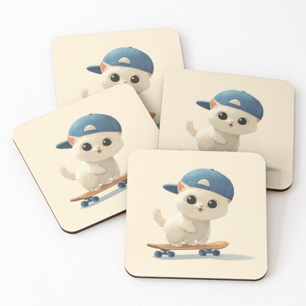 Item preview, Cute cat on skateboard with cap designed and sold by anytka.