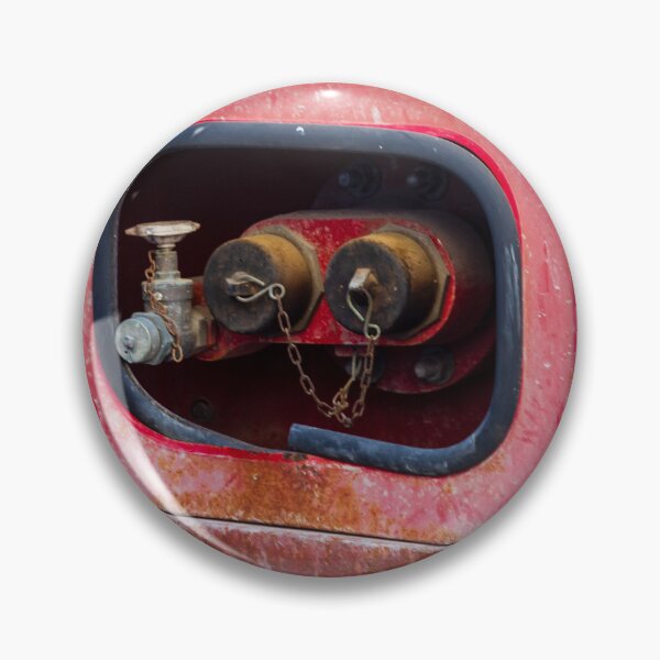 Item preview, Red Fire Hose Cabinet on Exterior Wall With Rusty Vintage Industrial Look designed and sold by Nmallia.