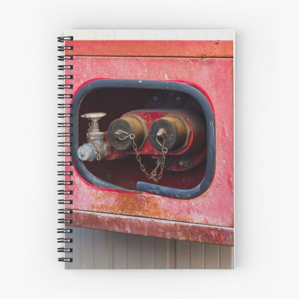 Item preview, Red Fire Hose Cabinet on Exterior Wall With Rusty Vintage Industrial Look designed and sold by Nmallia.