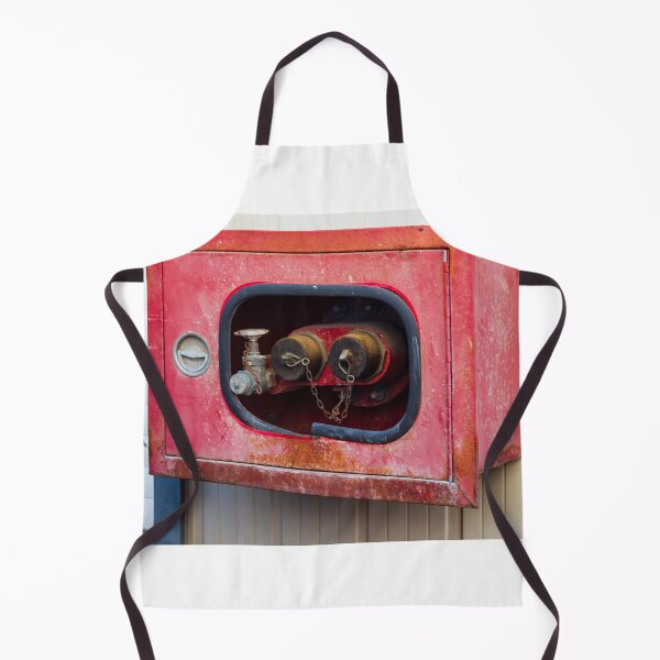 Item preview, Red Fire Hose Cabinet on Exterior Wall With Rusty Vintage Industrial Look designed and sold by Nmallia.